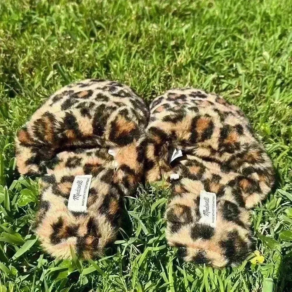NWOT Madewell The Scuff Slipper Leopard Faux Fur 6 M - Picture 9 of 10